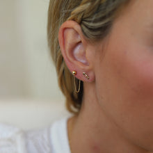 Cargar imagen en el visor de la galería, mix pendiente raspa pez y pendiente bola cadena